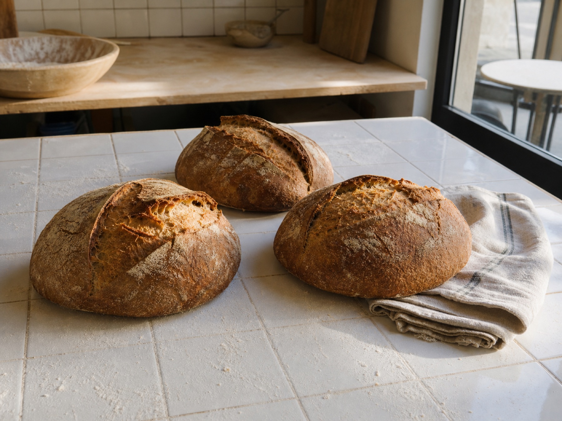 Les miches au levain du matin